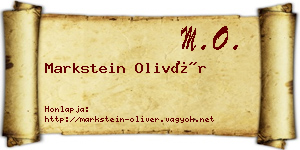 Markstein Olivér névjegykártya